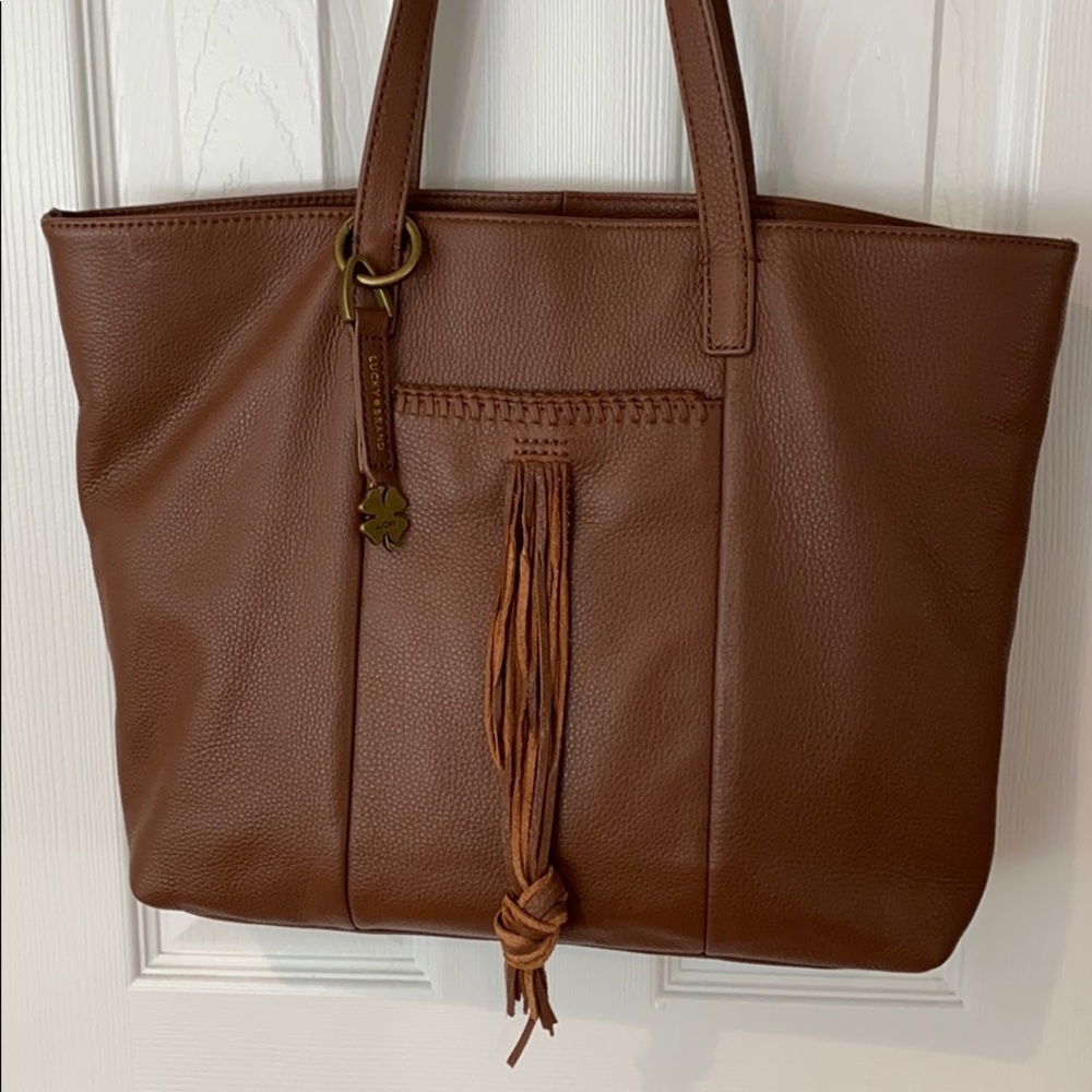 ✨Brown Leather Lucky Brand Bucket Bag✨